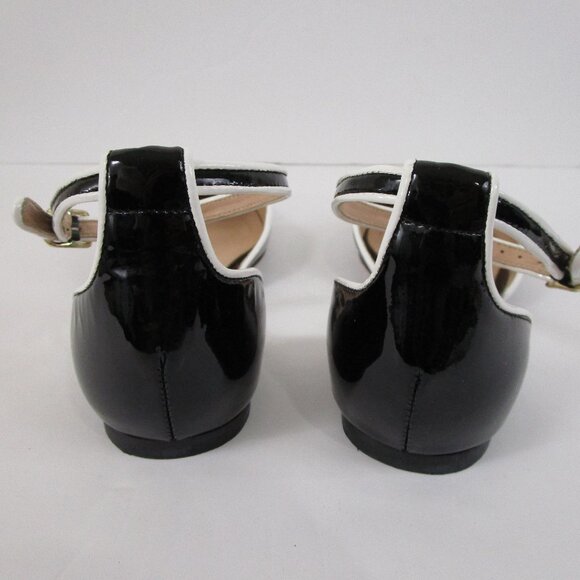 J. Crew Womens Black Patent Leather Piped Ballet Ankle Flats Size 8.5 - Picture 7 of 9